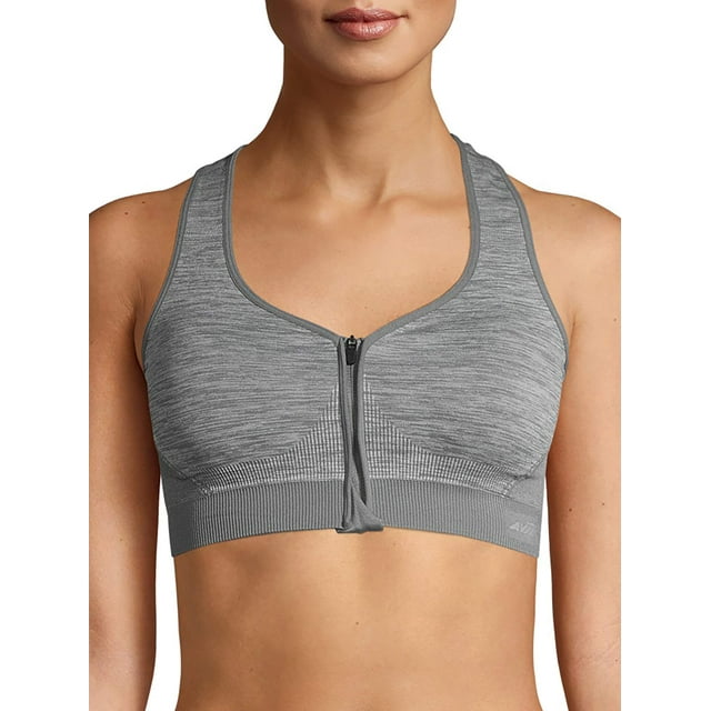 Avia Women’s Seamless Zip Front Sports Bra