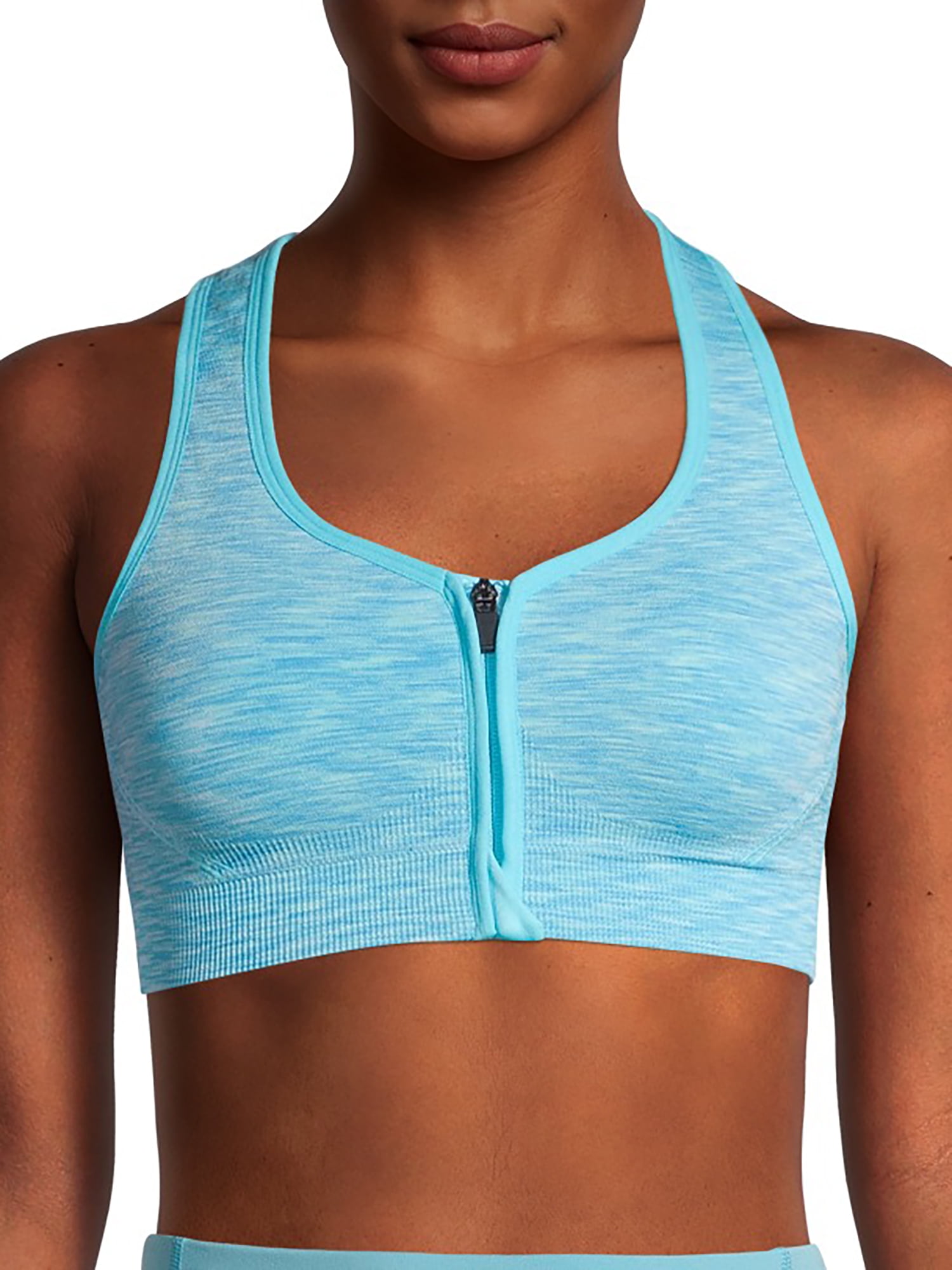 Avia Women's Seamless Zip Front Sports Bra 