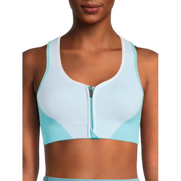 Avia Women’s Seamless Zip Front Sports Bra