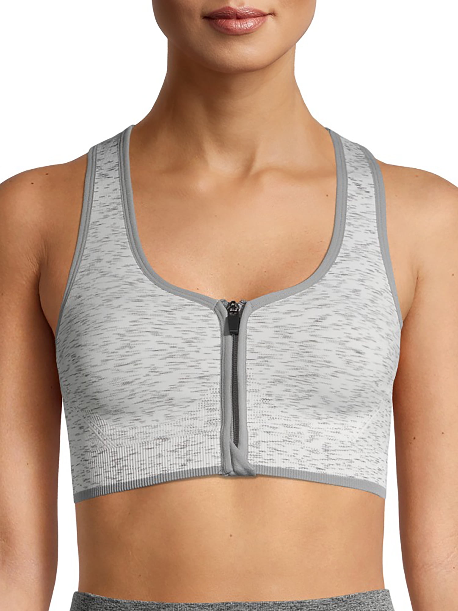 Avia Women's Seamless Zip Front Sports Bra 