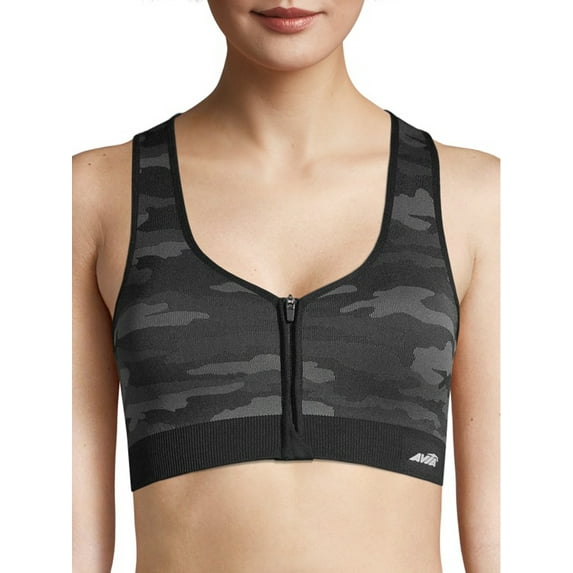 Avia Women’s Seamless Zip Front Sports Bra