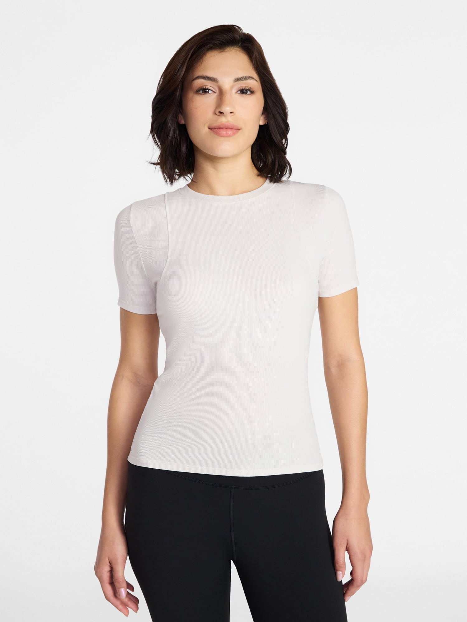 Avia Women's Ribbed T-Shirt with Short Sleeves, Sizes XS-XXXL