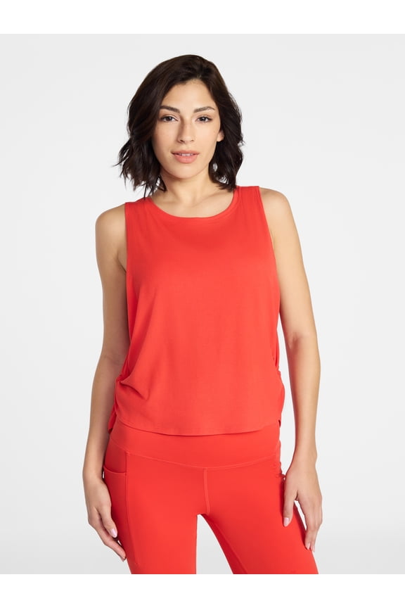 Women's Side Knot Color Tank Top, Sizes XS-XXXL