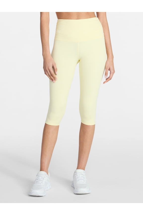 Women's Side Ruched Color Capri, Sizes XS-XXXL