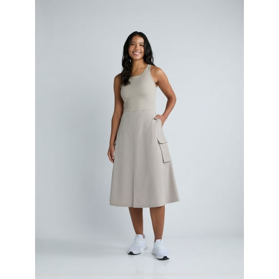 Avia Women's FeatherStretch Hybrid Sleeveless Cargo Midi Dress, Sizes XS-XXXL
