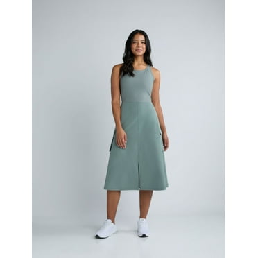 Avia Women's FeatherStretch Hybrid Sleeveless Cargo Midi Dress, Sizes XS-XXXL