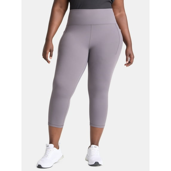 Avia Women's and Women's Plus SoftSculpt High Rise Capri Leggings with Pockets, Sizes XS-4X