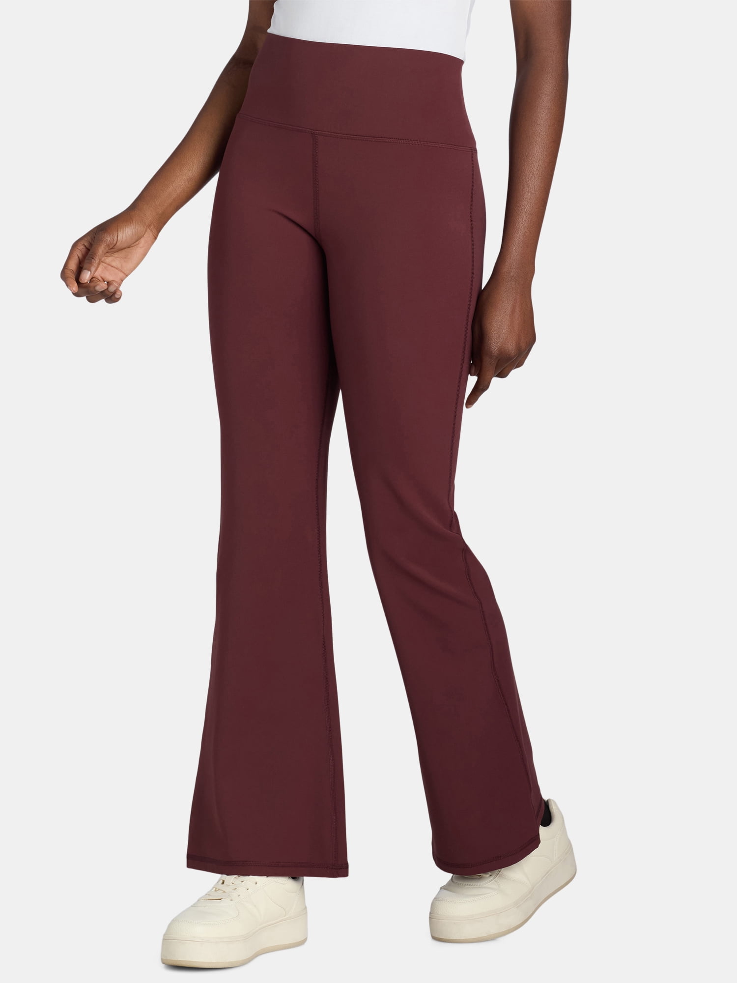 Avia Women's SoftSculpt Flare Leg High Rise Yoga Pants, Full