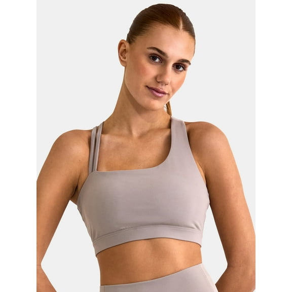 Avia Women's and Women’s Plus SoftSculpt One Shoulder Sports Bra, Sizes XS-4X