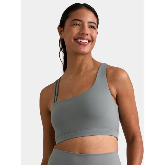 Avia Women's and Women’s Plus SoftSculpt One Shoulder Sports Bra, Sizes XS-4X