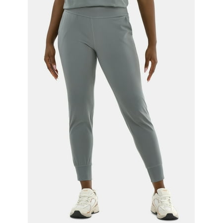 Avia Women's and Women's Plus SoftSculpt High-Rise Joggers with Side Pockets, 28" Inseam, Sizes XS-4X