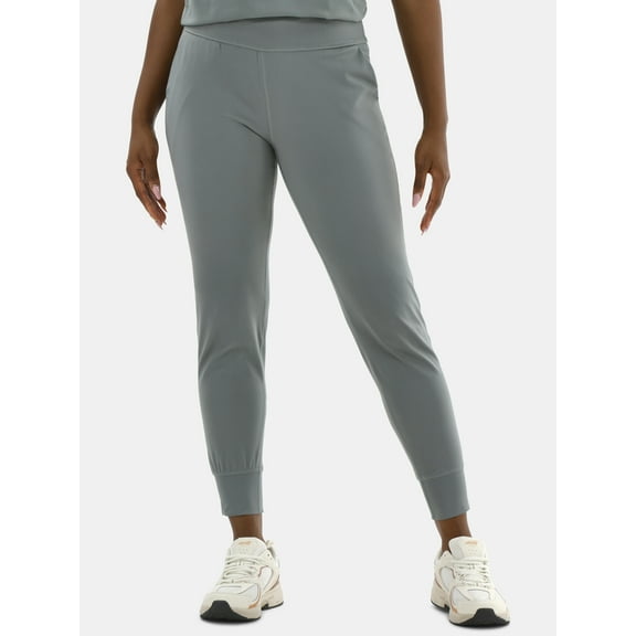 Avia Women's and Women's Plus SoftSculpt High-Rise Joggers with Side Pockets, 28" Inseam, Sizes XS-4X