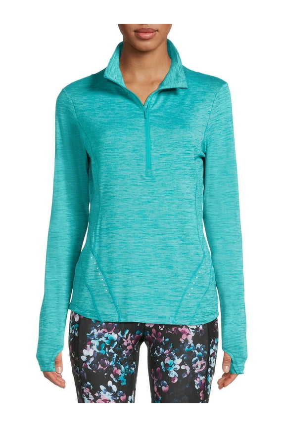 Women's Textured Half-Zip Pullover Top