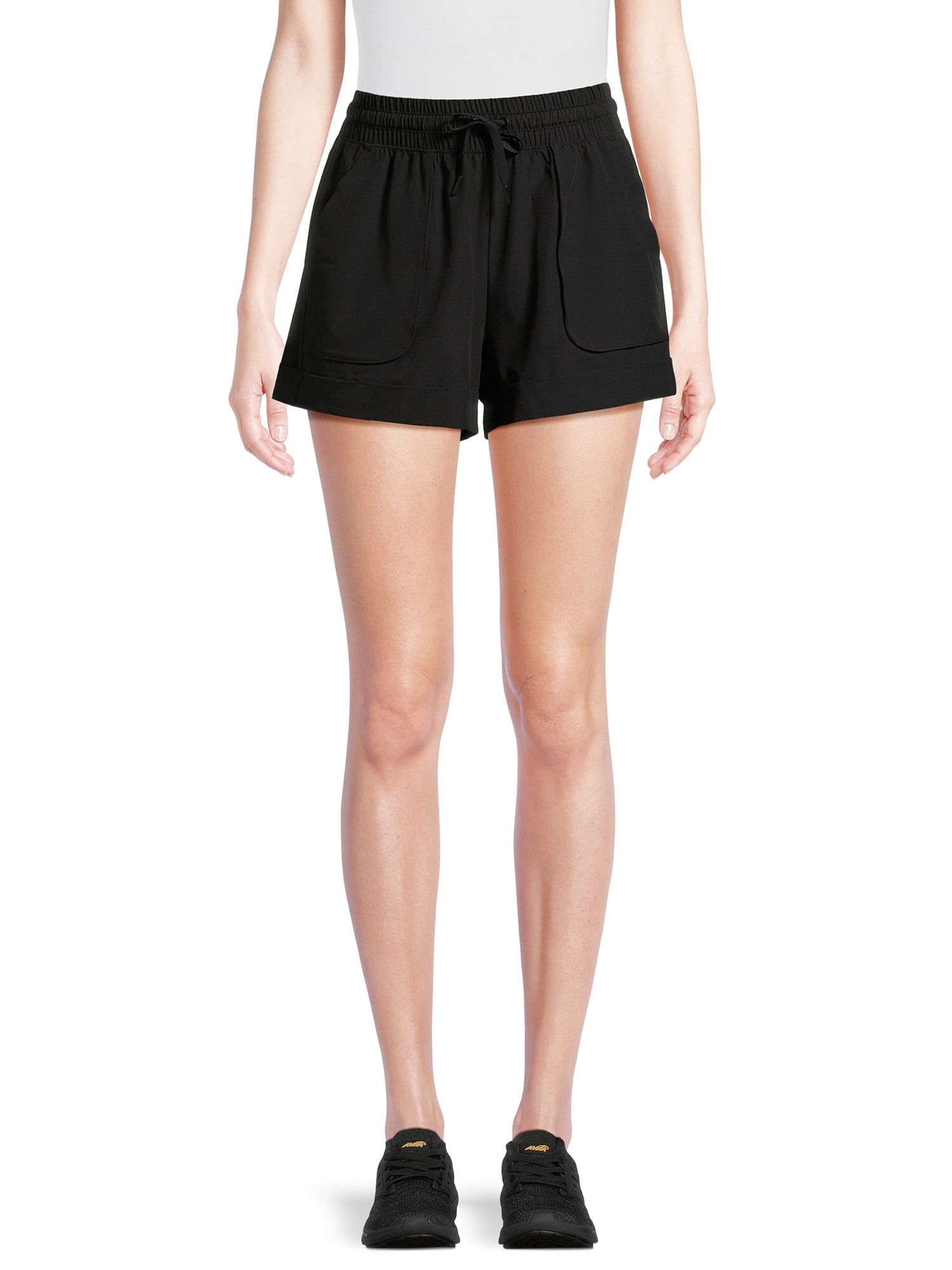 Avia Women's Woven Shorts with Porkchop Pockets, 3" Inseam, Sizes XS