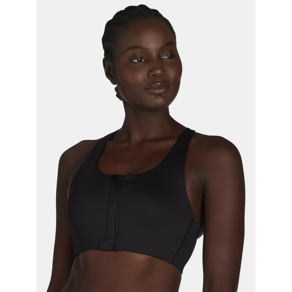 Avia Women's High Support Zip Front Sports Bra, Sizes XS-XXXL