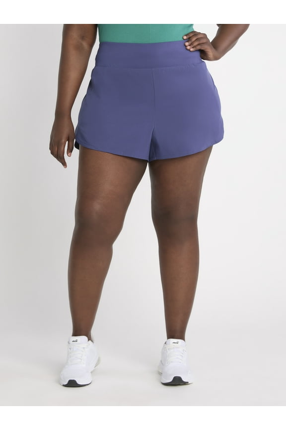 Women's and Women's Plus Compression Waist Running Shorts, Sizes XS-4X