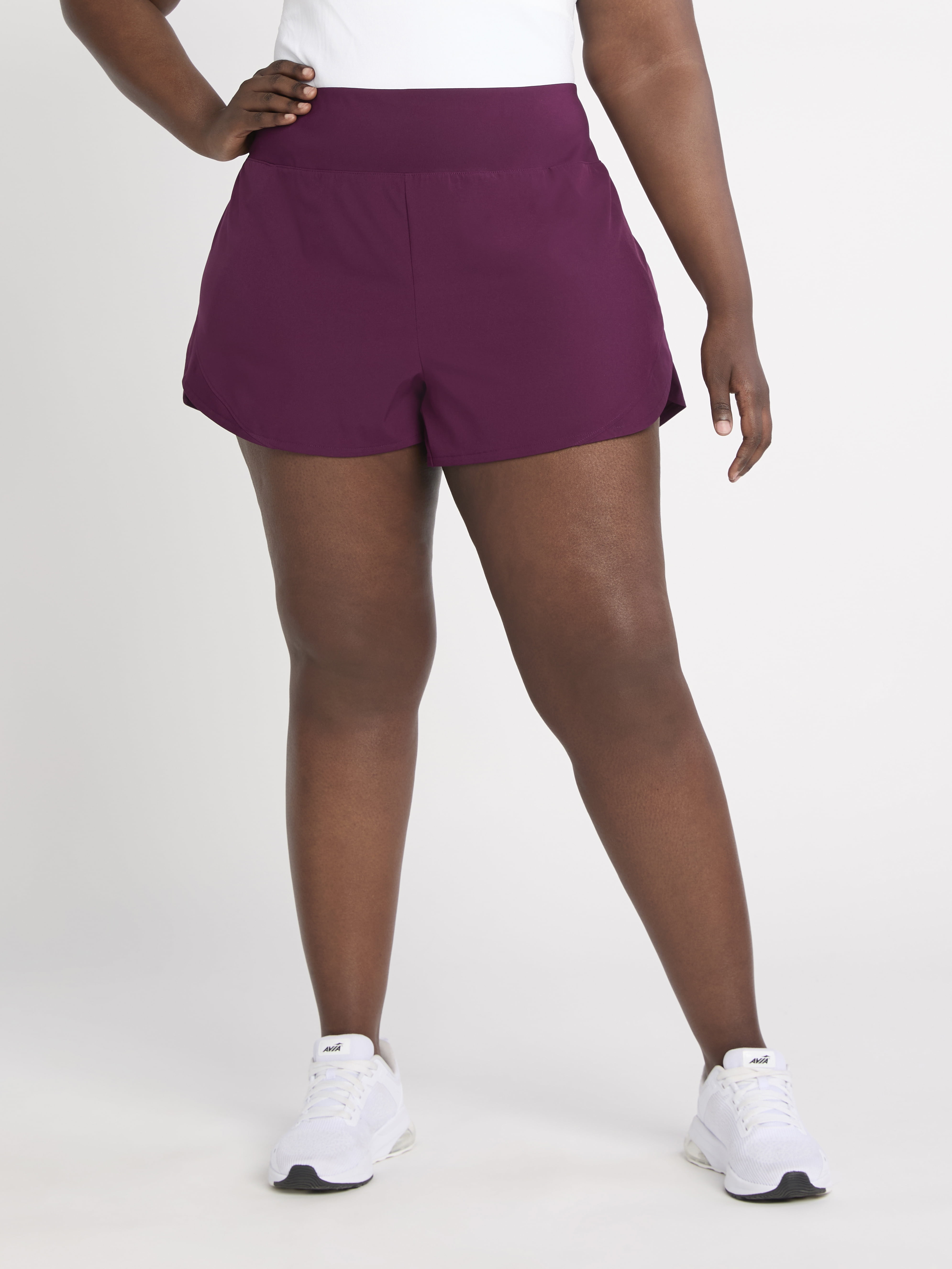 Avia Women's Compression Waist Running Shorts Sizes XS-4X Moisture