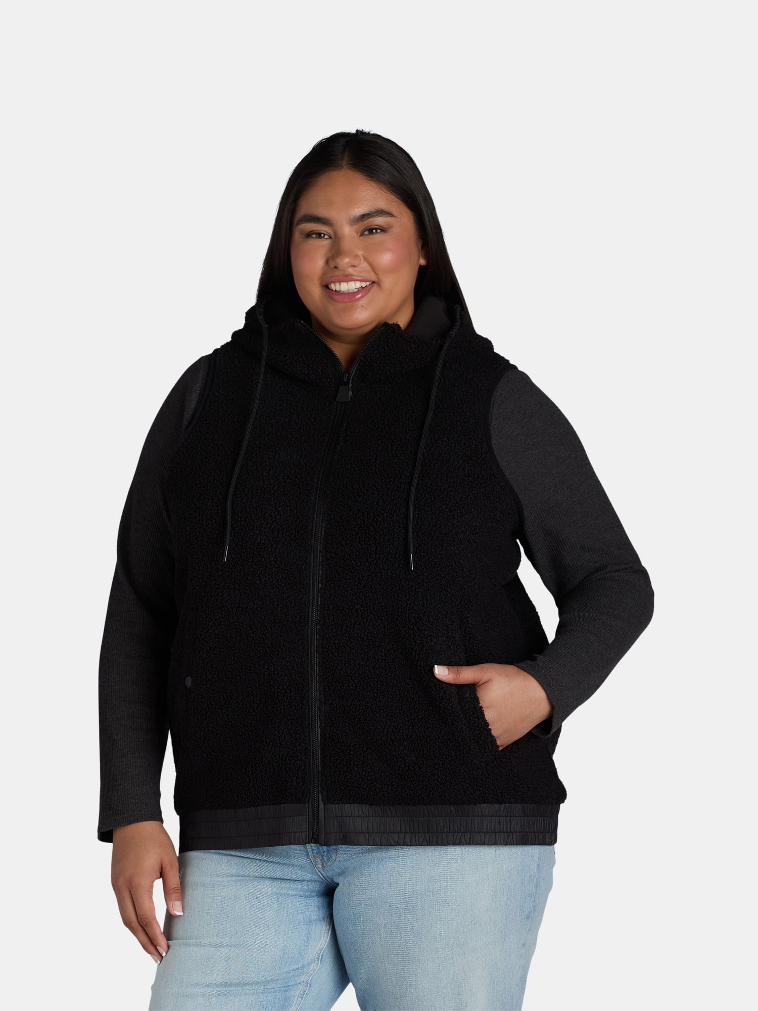 Avia Women's Plus Faux Shearling Vest, Sizes 1X-4X