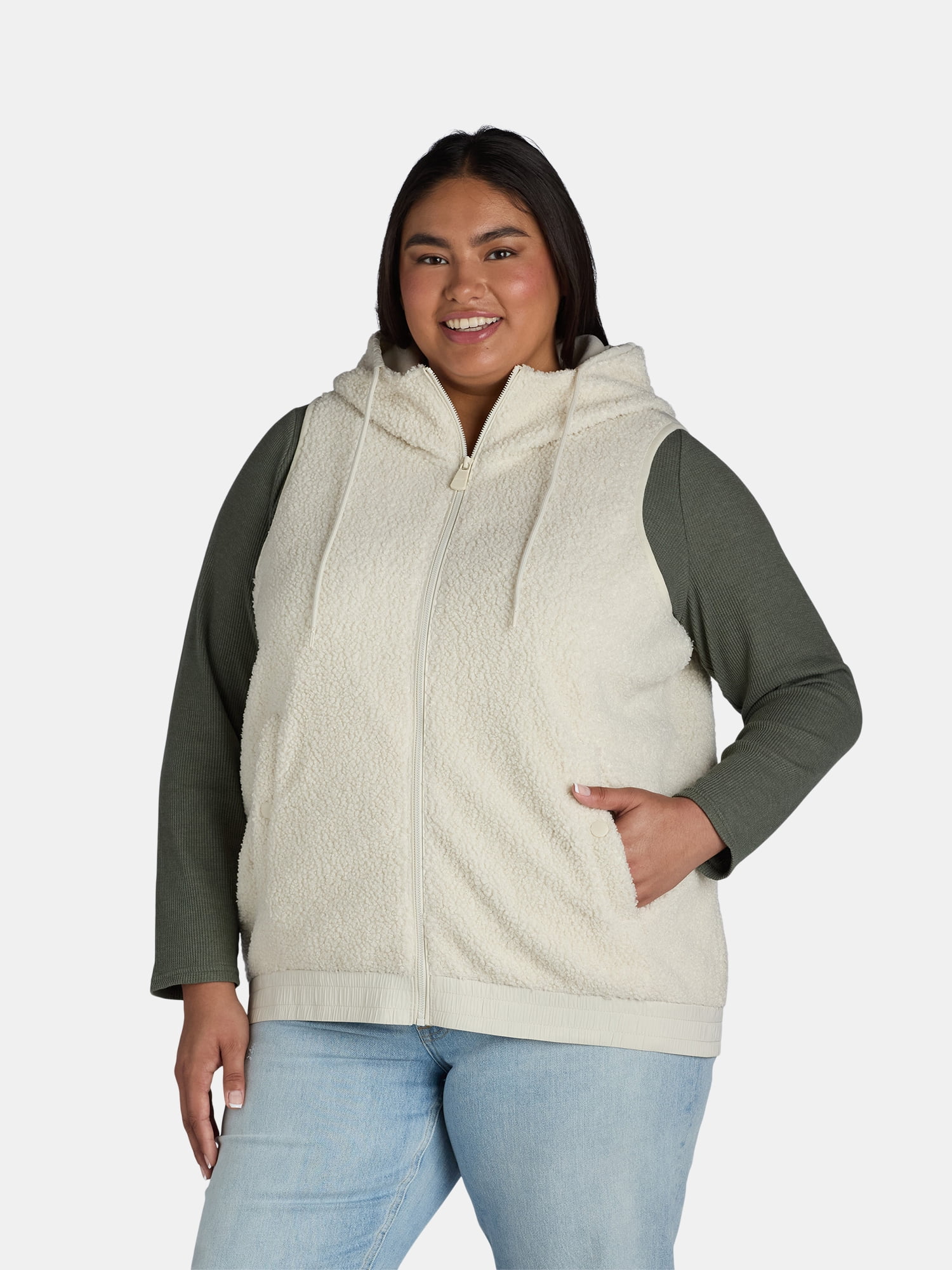 Avia Women's and Women's Plus Faux Shearling Vest, Sizes XS-4X