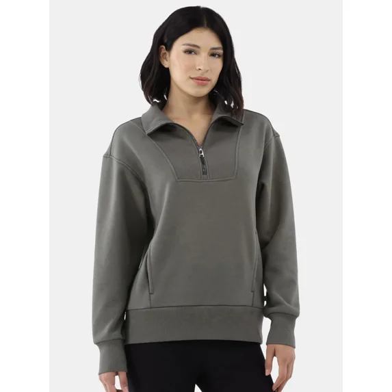 Avia Women's and Women's Plus Fleece-Lined Quarter-Zip Pullover, Sizes XS-4X