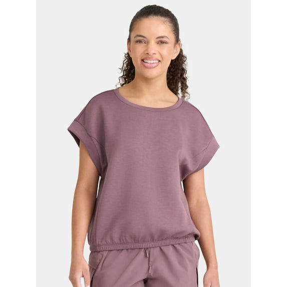 Avia Women's and Women's Plus Knit Tee with Cap Sleeves, Sizes XS-4X
