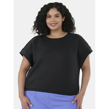 Avia Women's and Women's Plus Knit Tee with Cap Sleeves, Sizes XS-4X