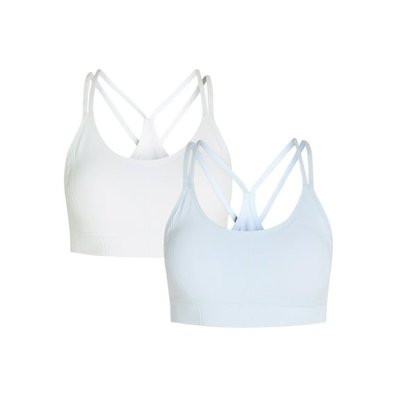 Avia Women's Low Impact Strappy Keyhole Sports Bra, 2-Pack, Sizes S-XXXL