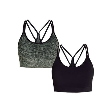 Avia Low Impact Strappy Keyhole Sports Bra, 2-Pack, Women's and Women’s Plus, Sizes S-3XL