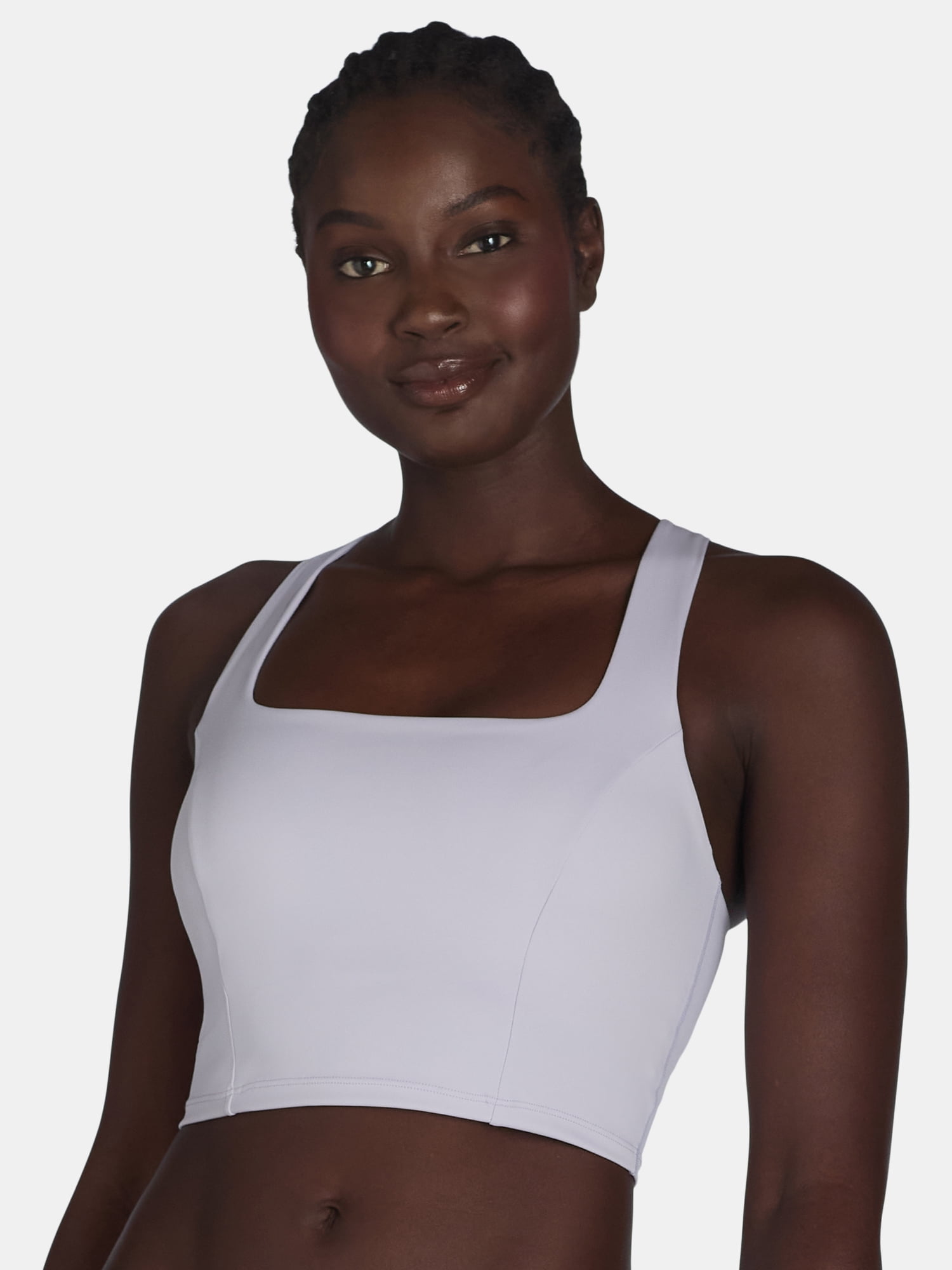 Avia Square Neck Sports Bra for Women, Medium Support, S-3XL