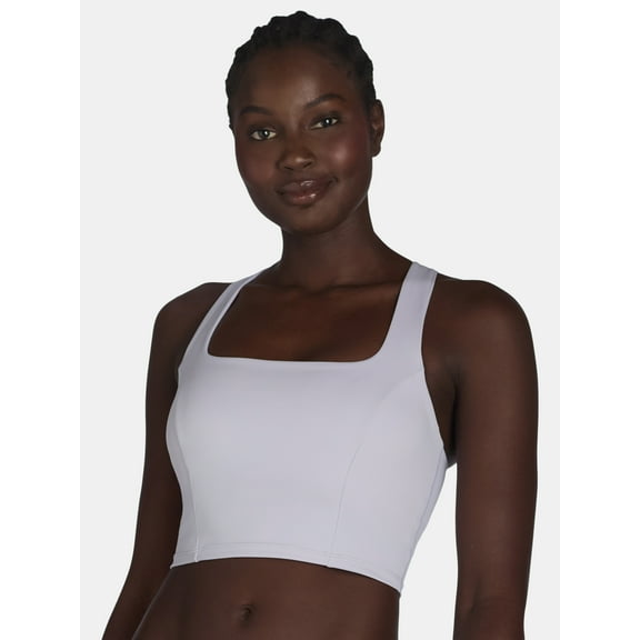 Avia Square Neck Sports Bra for Women, Medium Support, S-XXXL