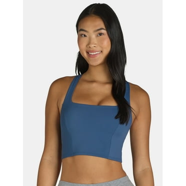 Avia Women's and Women’s Plus Medium Support Square Neck Sports Bra, Sizes XS-3XL