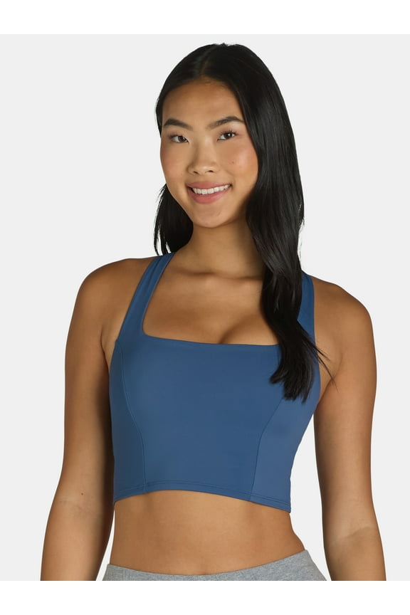 Square Neck Sports Bra for Women, Medium Support, S-3XL
