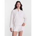 thumbnail image 1 of Avia Women's Ottoman Ribbed Zip-Front Sweatshirt, Khaki Safari, 1 of 7
