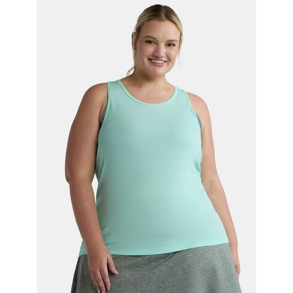 Avia Women's and Women's Plus Ribbed Shirred Back Tank Top, Size XS-4X
