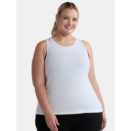 Avia Women's and Women's Plus Ribbed Shirred Back Tank Top, Size XS-4X