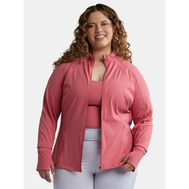 Avia Women's and Women's Plus SoftSculpt Zip-Up Active Jacket, Sizes XS-4X