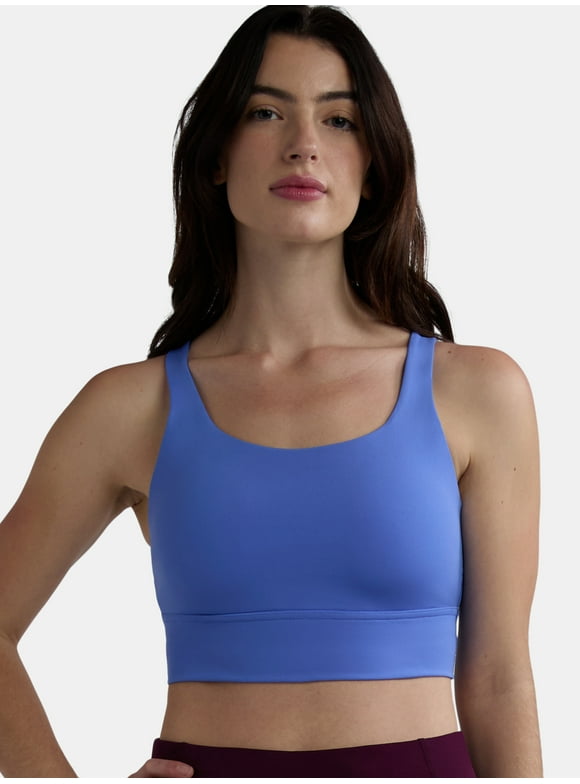 Women's and Women's Plus Two-Strap High Impact Molded Cup Sports Bra, Sizes XS-4X