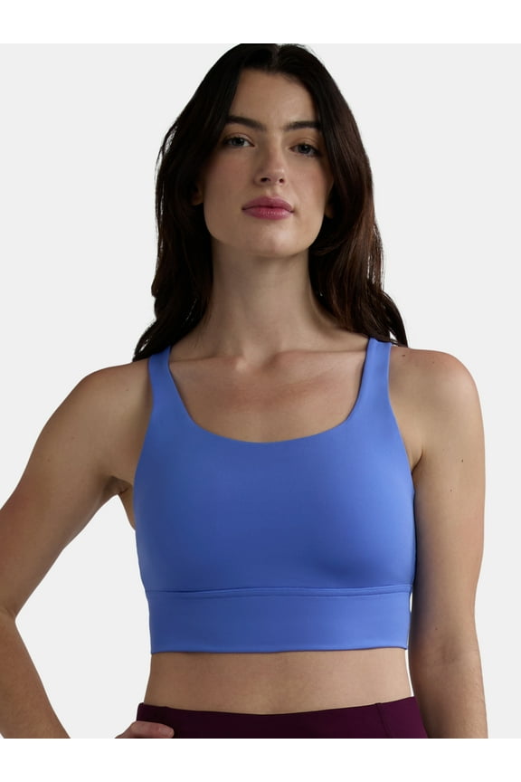 Women's and Women's Plus Two-Strap High Impact Molded Cup Sports Bra, Sizes XS-4X