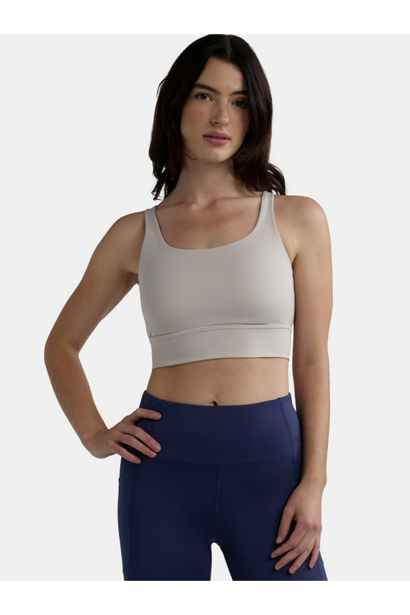 Women's and Women's Plus Two-Strap High Impact Molded Cup Sports Bra, Sizes XS-4X