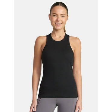 Avia Women's Cotton Ribbed Tank Top with Shelf Bra, Sizes XS-XXXL