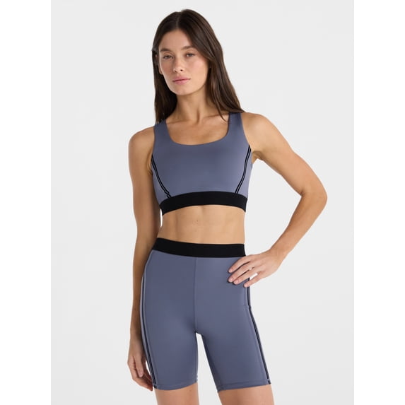 Avia Women's Flocked Banded Shine Sports Bra, Sizes XS-XXXL