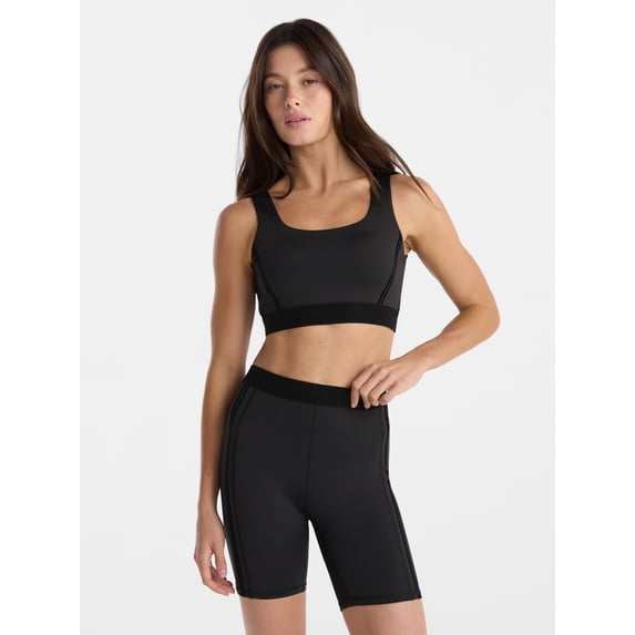Avia Women's Flocked Banded Shine Sports Bra, Sizes XS-XXXL