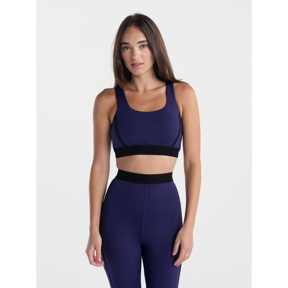 Avia Women's Flocked Banded Shine Sports Bra, Sizes XS-XXXL