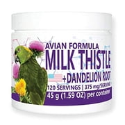 Avian Milk Thistle + Dandelion Root Dietary Supplement for Parrots, All-Natural Liver Support Formula 120 Servings