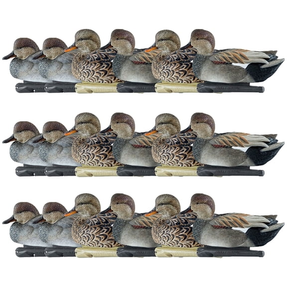 Avian X Topflight Gadwall Decoys Realistic Gray Duck, Set of 18, Multicolor