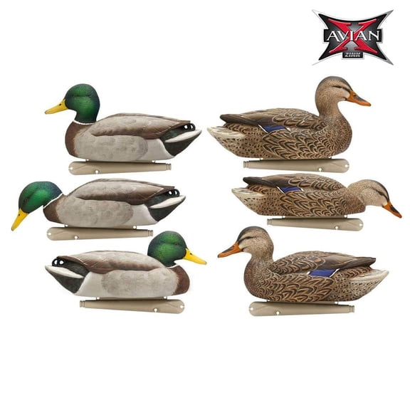 Avian-X Topflight Oversized Fusion Floating Mallard Decoys, 6 Pack