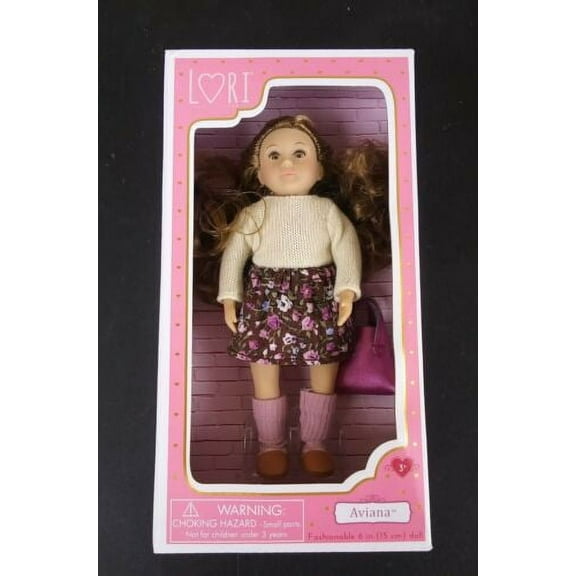 Aviana Lori Battat 6 Inch Doll Brunette Winter Wear Sweater Skirt Purse