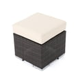 Avianna Outdoor 16 Inch Wicker Ottoman Seat with Cushion, Multibrown ...