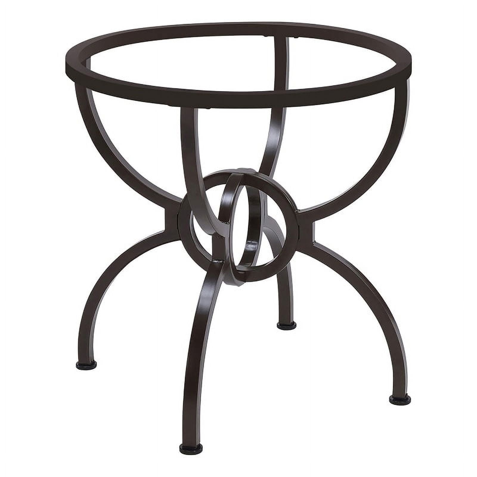 48" Round Clear Glass Industrial Dining Table with Gunmetal Base