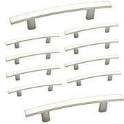 Aviano Hardware | 10 Pack Modern Curved Subtle Arch Handle Pull (Satin Nickel, 5.2 inch)